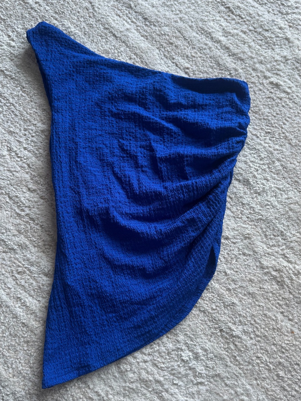 Mango Electric Blue One-Shoulder Asymmetric top